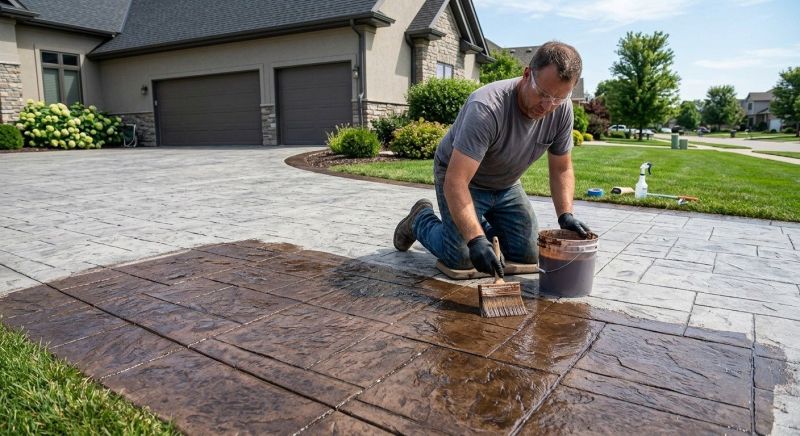 Concrete Driveway Staining in Corpus Christi, TX
