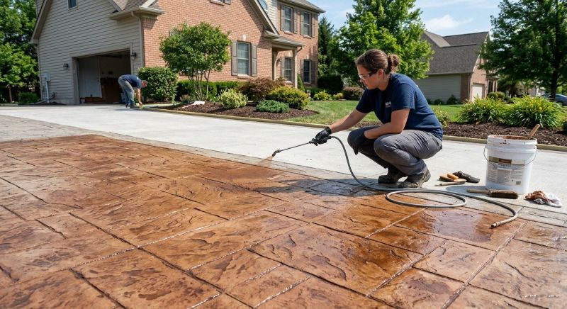 Concrete Driveway Refinishing in Fort Worth, TX