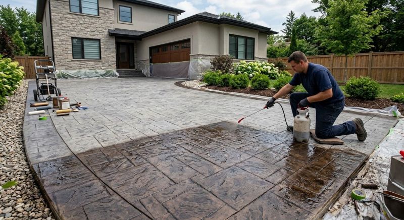 Concrete Driveway Staining in Corpus Christi, TX