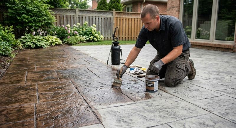 Concrete Patio Staining in Dallas, TX