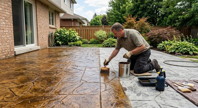 Concrete Patio Staining in Frisco, TX
