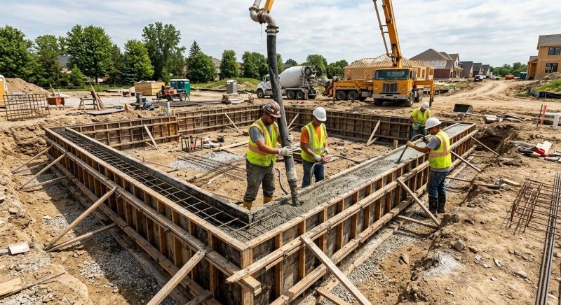 Poured Foundation Installation in Columbus, OH