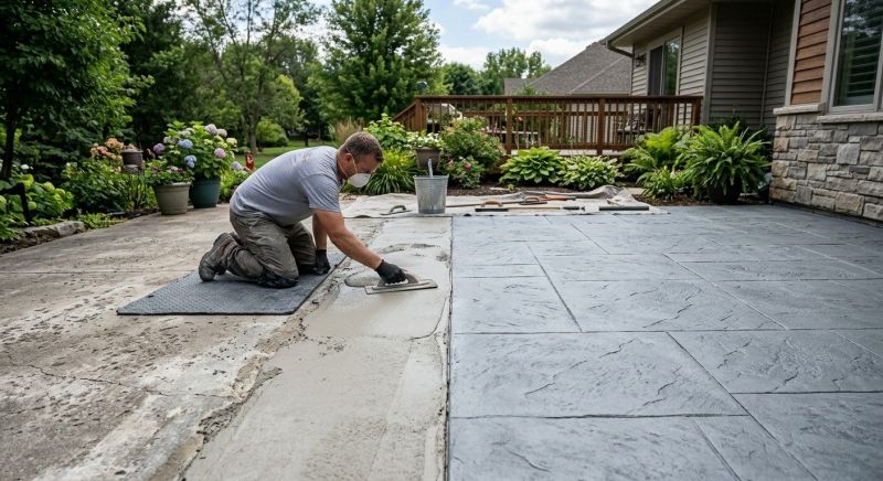 Textured Concrete Installation in Dallas, TX